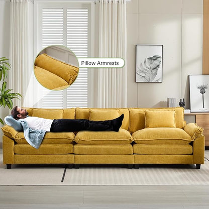 Oprisen 120" Modular Sectional Sofa, Comfy Cloud Couch Sectional Sofa, Chenille - Image 5
