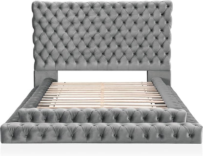 Furniture of America Sable Fabric Upholstered Step Up King-Size Platform Bed - Image 8