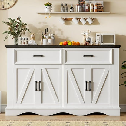 56" Modern Farmhouse Sideboard Buffet Cabinet - Image 7