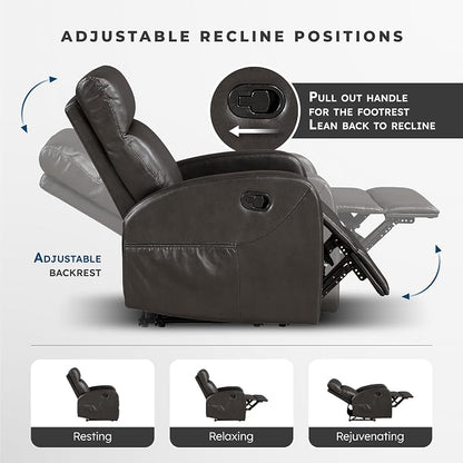 Lexicon Manual Reclining Loveseat, Faux Leather Loveseat Recliner, Wall Hugger - Image 4