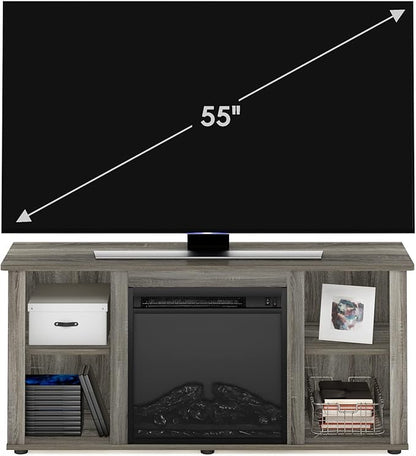 Furinno Jensen Fireplace Entertainment Center TV Stand - Image 6