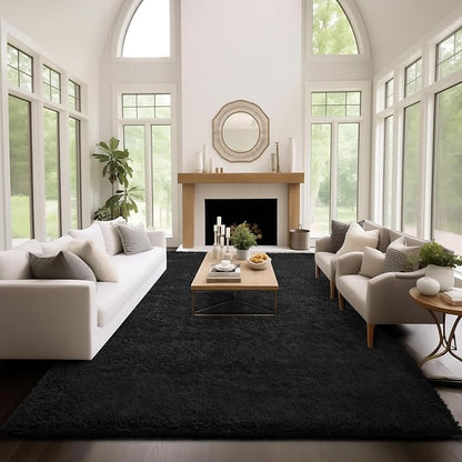 Ophanie Area Rugs 9x12 Living Room, Large Black Bedroom Carpet, Big Shag Indoor - Image 5