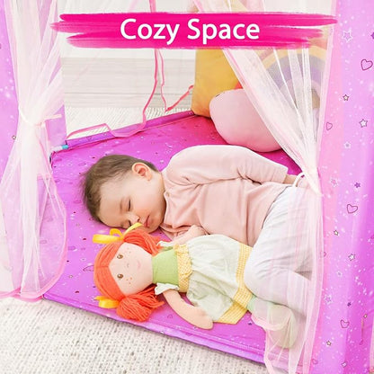 Monobeach Princess Tent Girls Unicorn Large Playhouse Kids Castle Play Tent - Image 5