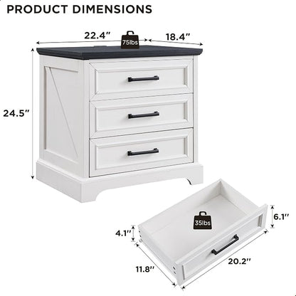 ACCOHOHO Farmhouse Nightstand - Image 2