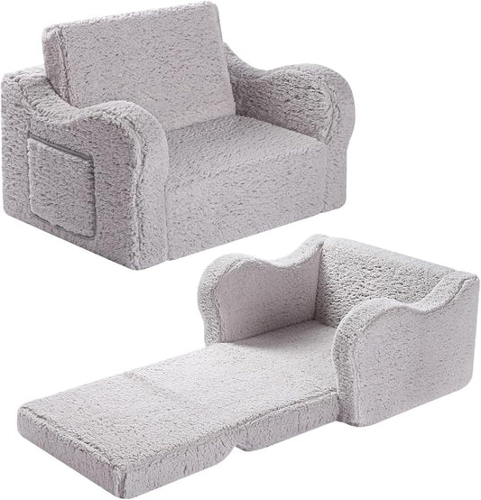 MOMCAYWEX Kids Sofa, 2-in-1 Flip-Out Foam Couch by MOMCAYWEX