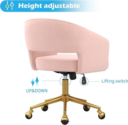 Home Office Chair Swivel Velvet Desk Chair Accent Armchair Upholstered Modern - Image 4