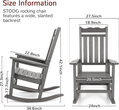 Stoog Outdoor & Indoor Rocking Chair, All-Weather Porch Rocker - Image 3