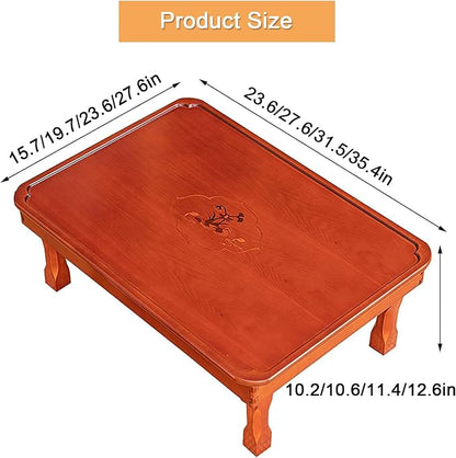 Rectangle Coffee Table, Japanese Style Solid Wood Floor Table - Image 2