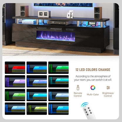 80" TV Stand for Living Room, Large Entertainment Center & Media Console - Image 8