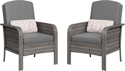 Garvee Outdoor Wicker Chairs, 2 Pieces Patio Furniture Set, All Weather High by Garvee