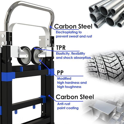 Black Convertible Hand Truck Dolly Cart - Image 3