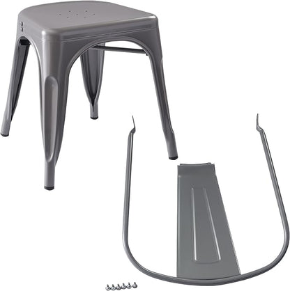 Amazon Basics Metal Dining Chairs, Indoor/Outdoor, 330-Pound Capacity, Dark Gray - Image 8