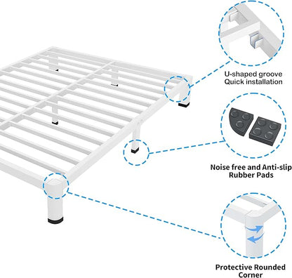 ROIL 4 Inch White Twin Bed Frame - Image 5