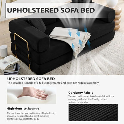 HANXIN 78 Inch Convertible Sleeper Sofa Bed, Folding Floor Mattress Couch - Image 3
