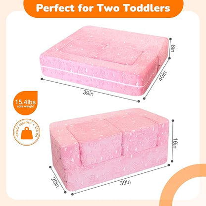 MeMoreCool Glow-in-The-Dark Unicorn Kids Modular Couch Sofa – Convertible - Image 3