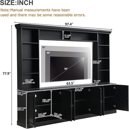Merax 97.4" W Wall Unit Entertainment Center, TV Stand - Image 6