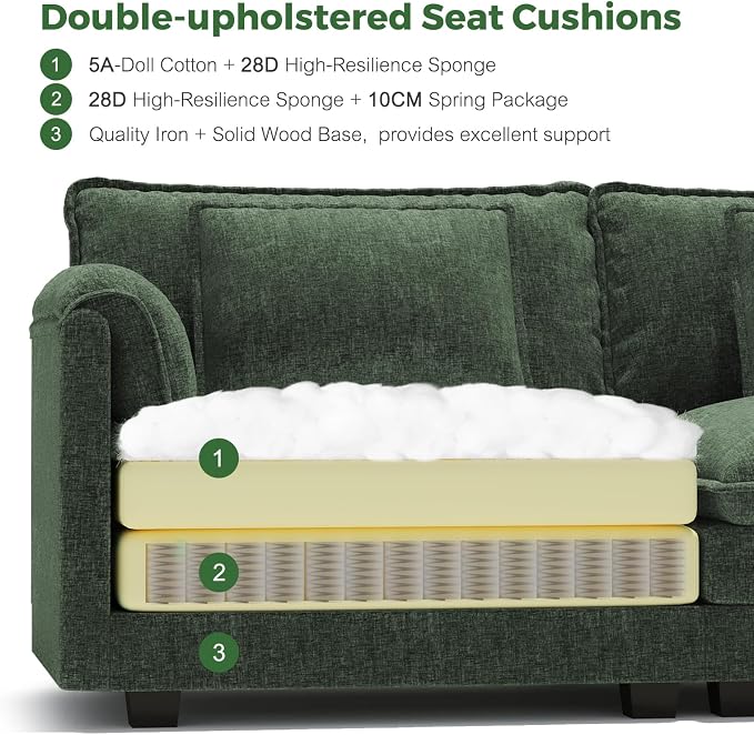 ELUCHANG Oversized 153" Modular Sectional Sofa, Comfy Cloud Couch, U Shaped - Image 8