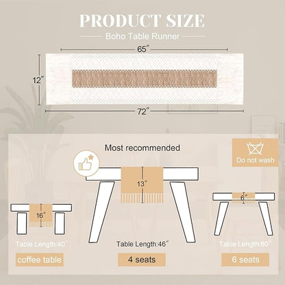 FEXIA Boho Table Runner for Summer Home Coffee Decor - Image 3
