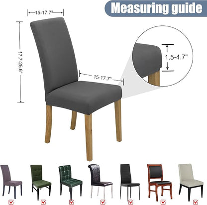 BIETYONE Stretch Dining Chair Covers Set of 8, Soft Removable Washable Kitchen - Image 5