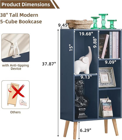 LEYAOYAO 5 Cube Bookshelf 3-Tier Bookcase - Image 2
