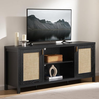 SICOTAS Rattan TV Stand for Living Room by SICOTAS
