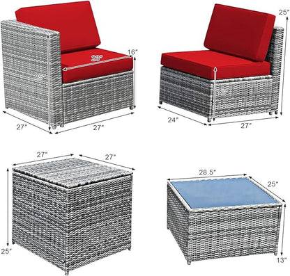 Tangkula 8 Pieces Wicker Patio Furniture Set - Image 5