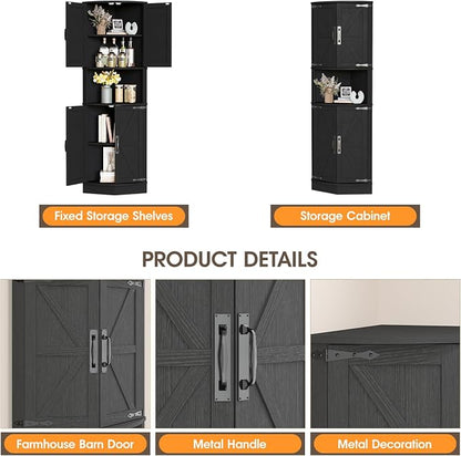 Vabches 64.8" Tall Farmhouse Corner Cabinet - Image 4