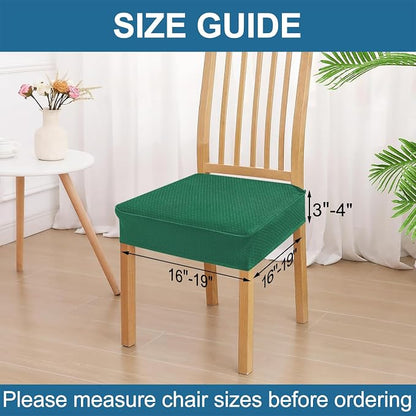 Smiry Waterproof Seat Covers for Dining Room Chairs Set of 6, Stretch Jacquard - Image 2