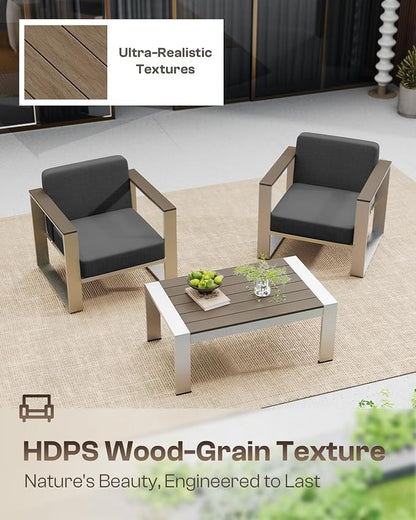 Aluminum Patio Furniture Set, 5 Seats Outdoor Patio Conversation Sets - Image 4