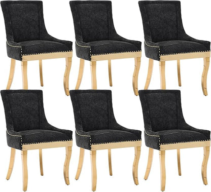 Upholstered Dining Chairs Set of 6, Modern Fabric Side Chairs by MZDOO