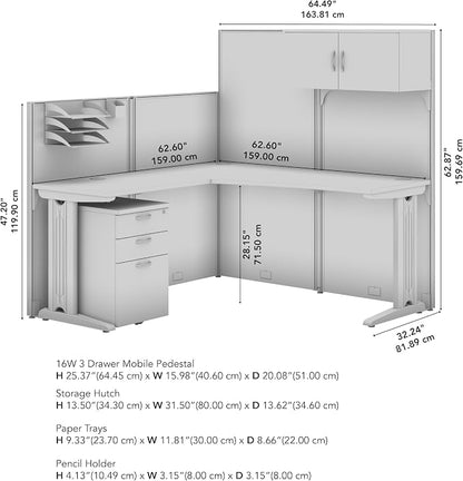 Bush Business Furniture Office in an Hour 65W L Shaped Cubicle Desk - Image 3