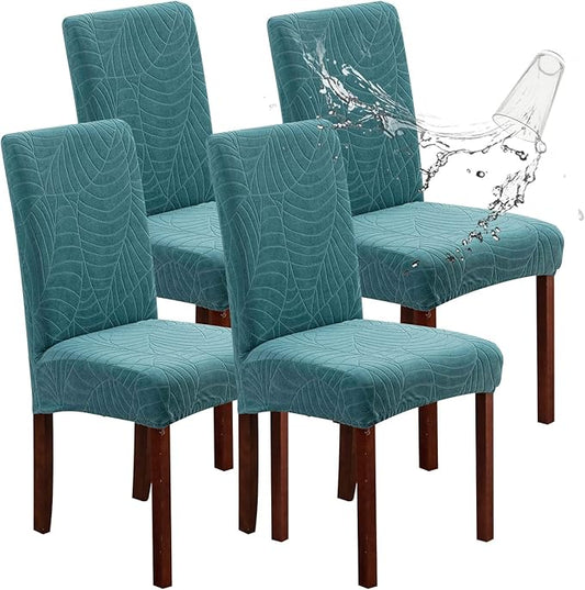 Genina Waterproof Chair Covers for Dining Room, Stretch Jacquard Dining Chair by Genina