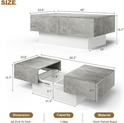 HedoAjim Coffee Table with Large Storage - Image 2