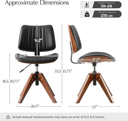 HULALA HOME Faux Leather Home Office Chair - Image 2