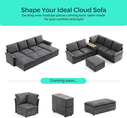 LINSY HOME Chaise Modular for Sectional Sofa, Cloud Sofa Lounge - Image 8