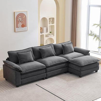 Oprisen 120" Modular Sectional Sofa, Comfy Cloud Couch Sectional Sofa by Oprisen