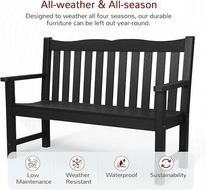 Stoog Weatherproof Outdoor Bench & Outdoor Chairs Set, Patio Furniture Set - Image 4