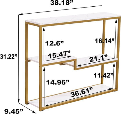 loglus Console Table for Entryway, Faux Marble MDF Sofa Table - Image 2