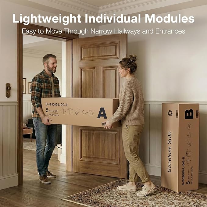 Novilla 109" Modular Sectional Sofa, No Assembly Cloud Sectional Couch - Image 10
