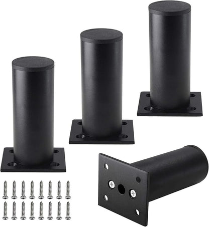 Set of 4 Furniture Legs 4 Inch, Adjustable Aluminum Alloy Cabinet Legs by Kyuionty
