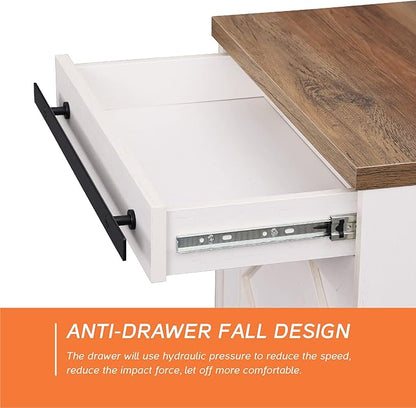 WAMPAT 24.3" H End Table for Living Room, Rustic Nightstand - Image 7