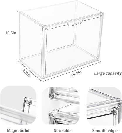 Clear Acrylic Display Case, Stackable Plastic Storage Bins - Image 2