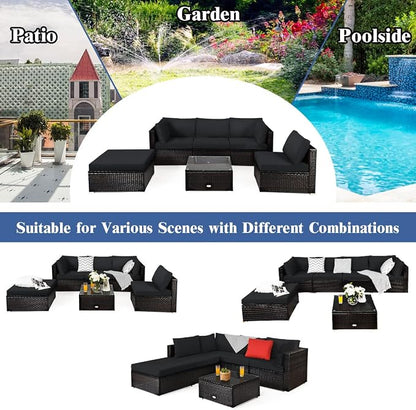 Tangkula 6 Piece Patio Furniture Set, Outdoor Deck Lawn Backyard Durable Steel - Image 6