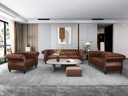 AVZEAR Leather Upholstered Armchair, Single Sofa Chair - Image 4