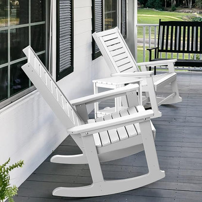 GREENVINES Outdoor Rocking Chairs | Set of 4 | Porch Rocker | HDPE Plastic | - Image 6