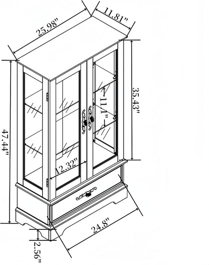 Lighted Glass Cabinet, Curio Display Cabinet - Image 2