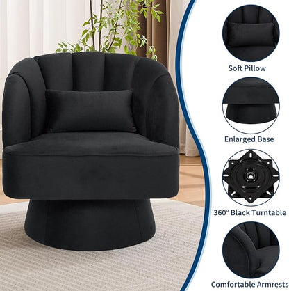 Garvee Ultra-Plush Swivel Accent Chair, 360° Barrel Lounge Chair - Image 5