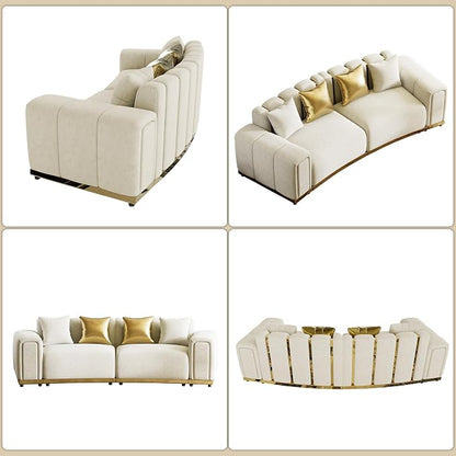 104" Oversized Chesterfield Loveseat Luxury Velvet Couch Vintage Tufted Sofa - Image 7