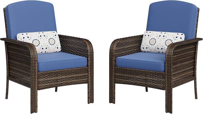 GAOMON 2-Piece Outdoor Patio Furniture Set, Rattan Lounge Chairs by GAOMON