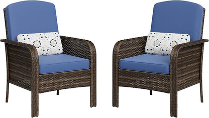 Garvee Outdoor Wicker Chairs, 2 Pieces Patio Furniture Set, All Weather High by Garvee